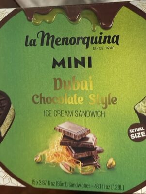 Mini Dubai Chocolate Ice Cream Sandwich