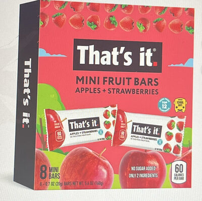 Mini Fruit Bars Apples + Strawberries