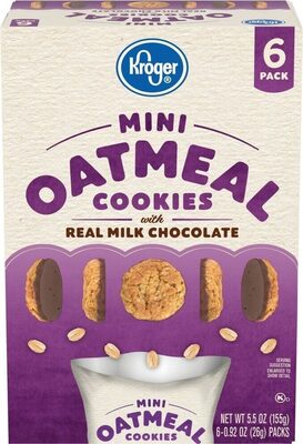 Mini oatmeal cookies with real milk chocolate
