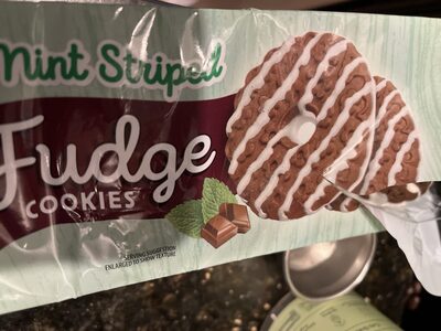 Mint Striped Fudge Cookies