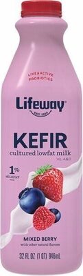 Mixed berry kefir cultured lowfat milk