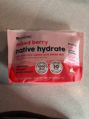 Mixed Berry Native Hydrate Electrolyte & Amino Acid Drink Mix