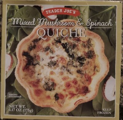 Mixed mushrooms and spinach Quiche