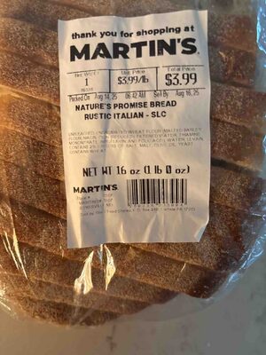 Nature's Promise Bread Rustic Italian - Slc