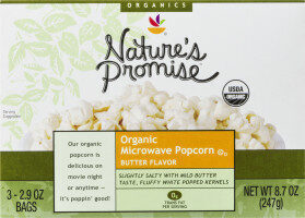 Nature's promise organic microwave popcorn bags butter flavor