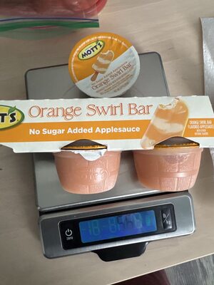 No Sugar Added Applesauce Orange Swirl Bar