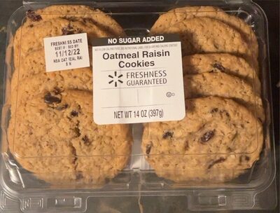 No Sugar Added Oatmeal Raisin Cookies