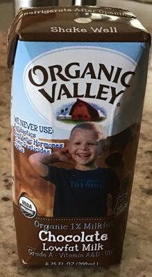 Organic 1% lowfat milk, chocolate