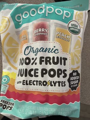 Organic 100% Fruit Juice Pops with Electrolytes