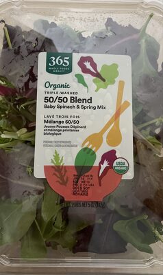 Organic 50/50 Blend Baby Spinach and Spring Mix