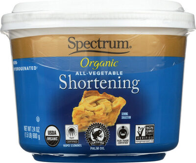 Organic all vegetable shortening