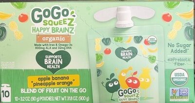 Organic Apple Banana Pineapple Orange Fruit Blend Snack