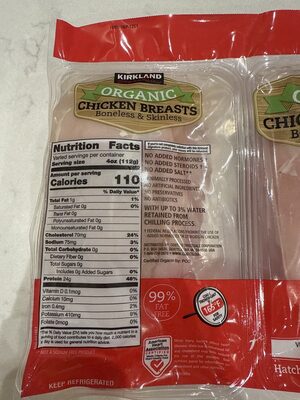 Organic Chicken Breasts Boneless & Skinless (Raw)