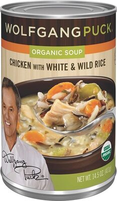 Organic chicken with white wild rice soup