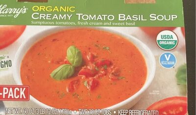 Organic creamy tomato basil soup
