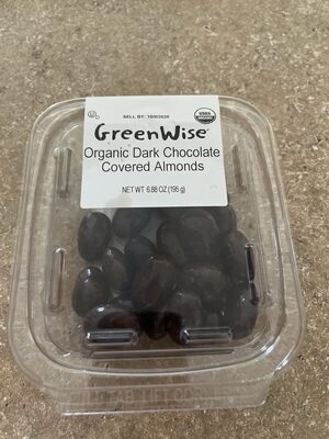 Organic dark chocolate covered almonds