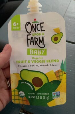 Organic Fruit & Veggie Blend Pineapple, Banana, Avocado & Mint