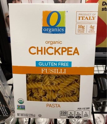 Organic fusilli chickpea pasta