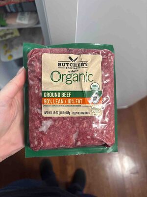Organic Ground Beef 90% Lean / 10% Fat