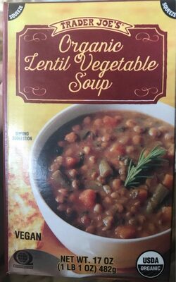 Organic lentil vegetable soup