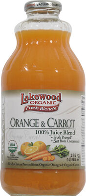 Organic orange carrot juice