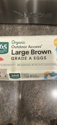 Organic Outdoor Access Large Brown Grade A Eggs