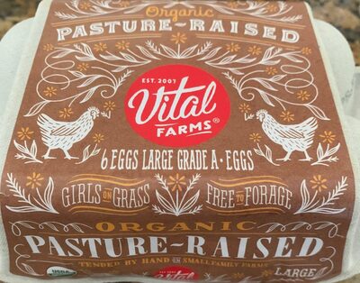 Organic pasture raised large grade A eggs