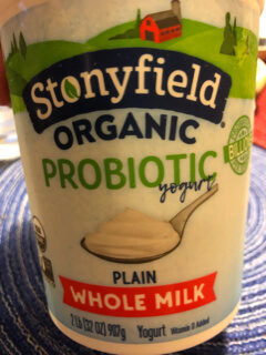 Organic Plain Whole Milk Yogurt w/probiotics
