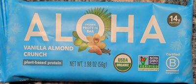Organic Plant Based Protein Bars, Vanilla Almond Crunch