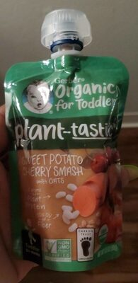 Organic plant-tastic sweet potato cherry smash with oats