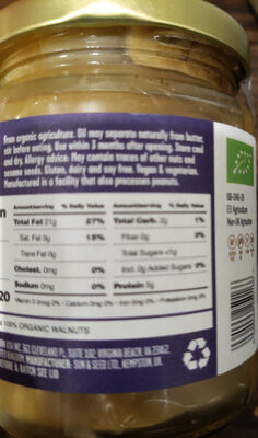 Organic Raw Walnut Butter 250g