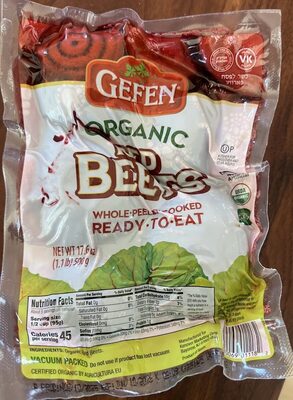 Organic red beets, whole peeled cooked