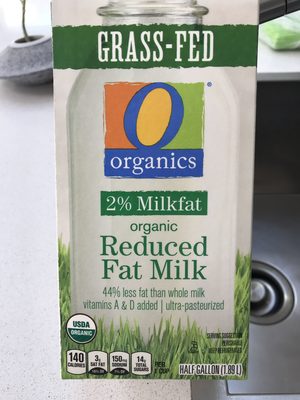Organic reduced fat milk