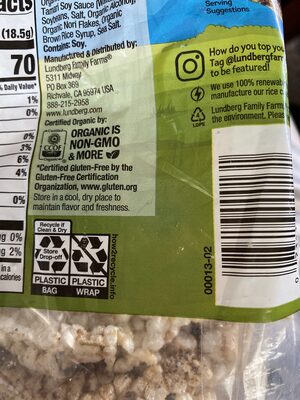 Organic Rice Cakes Tamari With Seaweed