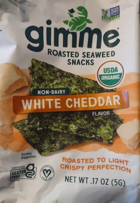 Organic Roasted Seaweed Snack, Vegan White Cheddar