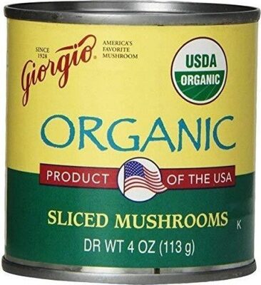 Organic sliced mushrooms