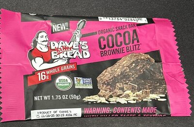 Organic Snack Bar Cocoa Brownie Blitz