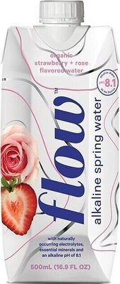 Organic Stawberry + Rose flavored water