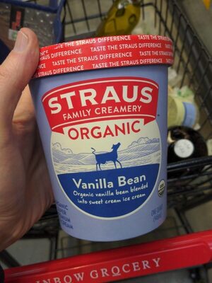 Organic vanilla bean ice cream