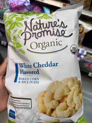 Organic White Cheddar Flavored Baked Corn & Rice Puffs