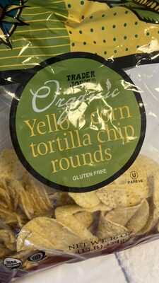 Organic Yellow corn tortilla chip rounds