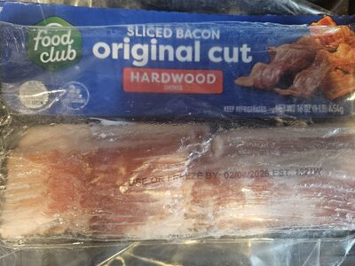 Original Cut Sliced Bacon Hardwood Smoked