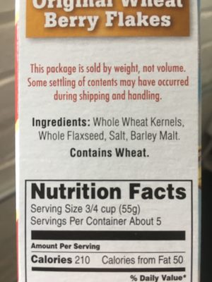 Original wheat berry flakes
