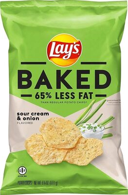 Oven baked sour cream onion flavored potato crisps
