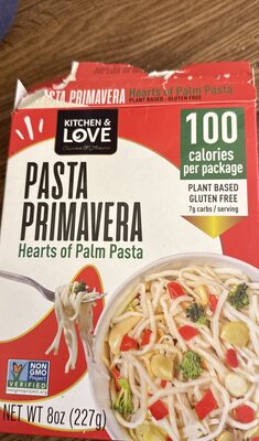 Pasta primavera hearts of palm
