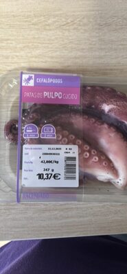 Patas de pulpo cocido