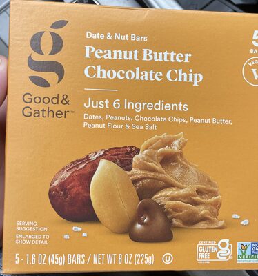 Peanut Butter Chocolate Chip Date & Nut Bars