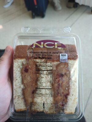 Peanut Butter & Jelly with Granola on Multigrain