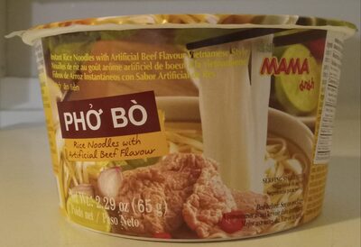 Pho bo rice noodles with artificial beef flavour