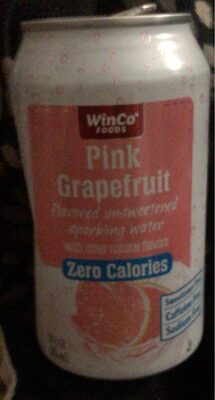 Pink grapefruit flavored unsweetened sparkling water